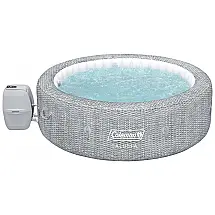Spa Inflável Hidromassagem 2 a 7 Pessoas com 180 Jatos Calmantes e Capa, Coleman SaluSpa, Cinza