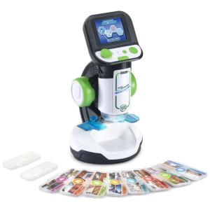 Microscópio Divertido com 8 Cartões para Analisar para Crianças de 5 a 7 Anos, LEAPFROG, Branco
