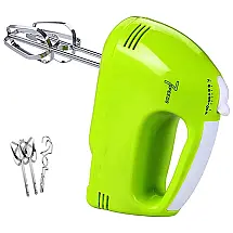 RANJ Batedeira de Mão Elétrica com 7 Velocidades e Acessórios em Aço Inoxidável, 150W, 110v, RANRANJJ, Verde