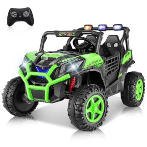 Carro Elétrico Infantil, Jeep UTV - 001 com Controle Remoto, 2 Lugares Assento Espaçoso de 50 cm, 4 Amortecedores, Música e Luzes LED, 24V