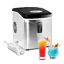 Máquina de Gelo com Capacidade para 11 kg em 24H e Colher de Gelo, 110V, Tehomey, Prata