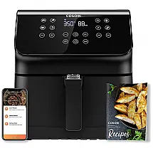Fritadeira Elétrica AirFryer 12 em 1, 5,8L com Painel Digital e Compatível com APP, 110V, COSORI CS358, Preta