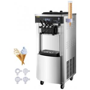 Máquina de Sorvete Soft Comercial VEVOR Prata 3 Sabores Alta Produção 20-28L/h 2200W Modelo YKF-8228H