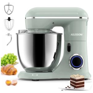 Batedeira Elétrica de Bancada 6.5 Litros 10 Velocidades em Aço Inoxidável, 110V 660W, AILESSOM, Verde Claro