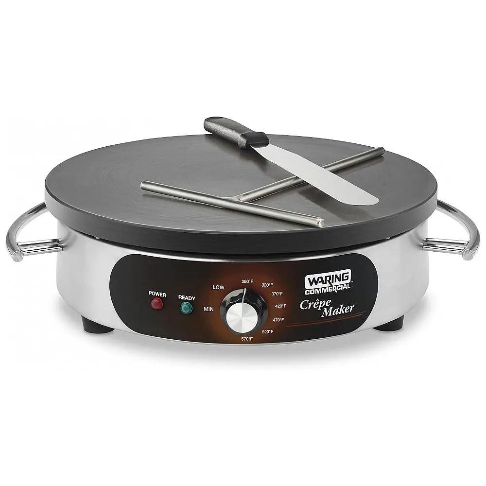 Máquina de Crepe Antiaderente 1800W, Aço Inoxidável, 110v, WARING WSC160X, Prateado — foto 2