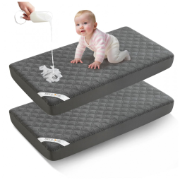 Protetor Impermeável para Colchão Berço, 2 Unidades, BEDLORE, Cinza