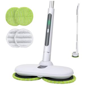 Esfregão Elétrico sem Fio à Bateria com 4 Acessórios Extras, 110v, OGORI mop mini, Verde