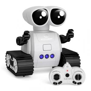 Robô Programável Preto e Branco – Controle Remoto com Walkie‑Talkie, Sensor de Gestos, Música e Luzes para Crianças