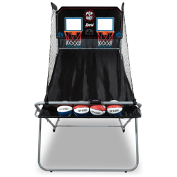 Basquete Eletrônico Pop-A-Shot Arcade Duplo, Diversão em Casa, Pontuação com Paddle, 10 Modos de Jogo, 4 Bolas, Armazenamento Dobrável.