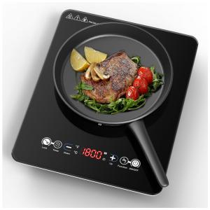 Cooktop Elétrico de Indução Portátil 1 Queimador com Controle Digital e Temporizador, 110V 2000W, VBGK, Preto