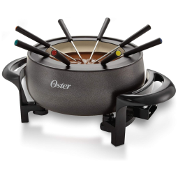 Panela de Fondue Cerâmica 2.8L com 8 Garfos 1800W, 110v, OSTER FPSTFN7700W TECO, Preto