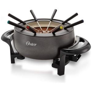 Panela de Fondue Cerâmica 2.8L com 8 Garfos 1800W, 110v, OSTER FPSTFN7700W TECO, Preto