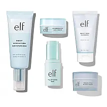 e.l.f. Kit Skincare Conjunto de cuidados com a Pele para viagem, Limpador, Bálsamo, Hidratante, Creme para os Olhos e Creme Noturno