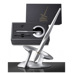 Caneta Esferográfica Executiva Vertical com Tinta e Recarga de Alta Qualidade, NOVIUM, Prateado