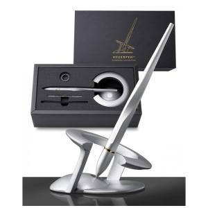 Caneta Esferográfica Executiva Vertical com Tinta e Recarga de Alta Qualidade, NOVIUM, Prateado