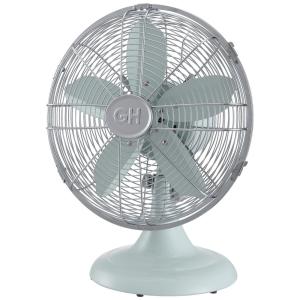 Ventilador de Mesa Retrô com 3 Velocidades, 110V, Good Housekeeping 92604, Verde Pastel