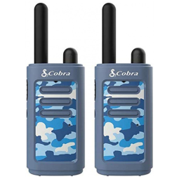 Rádio Comunicador Walkie Talkie Cobra HE150 B - Infantil, Alcance de 25 km, 2 Canais, Rádio de 2 Vias (2 Unidades), Azul.