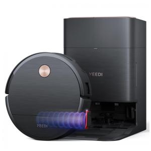 Robô Aspirador e Esfregão Yeedi S16 Plus Preto com Sucção 16.600 Pa, ZeroTangle 3.0 e Estação OMNI Autolimpante