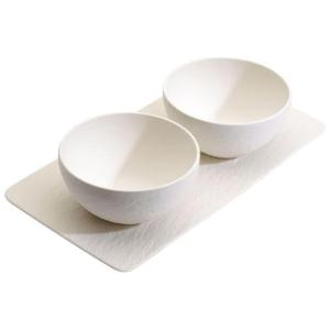 Conjunto de Tigelas e Bandeja de Servir com Estilo Moderno, Material de Cerâmica, Formato Redondo e 3 Peças, Villeroy Boch, Branco