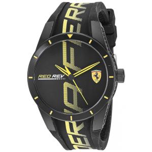 Relógio de quartzo masculino com pulseira de silicone, 21 Modelo, FERRARI 0830615, Preto