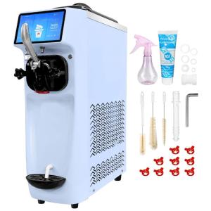 Máquina de Sorvete Profissional 17L por Hora com 1 Bico e Tela LCD, 110V 1050W, GSEICE, Azul