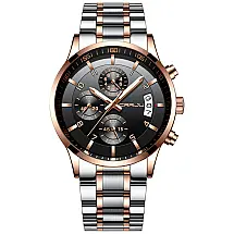 Relógio Masculino Analógico Automático, CRRJU CJ2214SL RS BK, Prateado