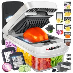 Pro Series Picador de Legumes e Vegetais com 8 Lâminas, MUELLER AUSTRIA MC 710, Cinza escuro