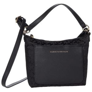 Tommy Hilfiger Bolsa Feminina de Ombro em Couro Sintético, Preta
