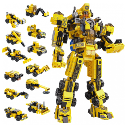 Kit de robô e caminhões de construção 25 em 1 Sciencow amarelo 573 peças