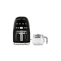 Cafeteira Smeg 50s Retro com Jarra de Vidro Extra - Preto
