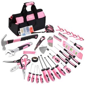 Kit de Ferramentas com Maleta de Transporte, 228 Peças, FASTORS, Rosa