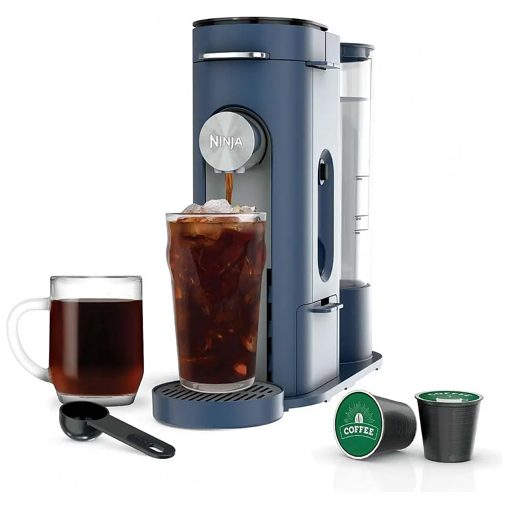 Cafeteira Ninja PB041NV Azul Marinho Preparo Duplo Cápsula e Pó 7 Tamanhos 120V