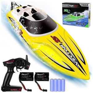 Barco de Controle Remoto para Adultos até 25km por hora, Recarregável, YEZI, Amarelo