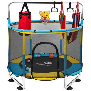 Trampolim Ajustável para Crianças de 1,52m Ideal para Uso Interno e Externo PY SUPER MODE.