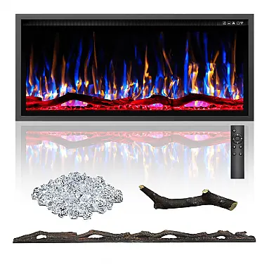 Lareira Elétrica Eueiriup 117x59cm 1500W