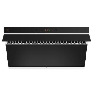 Coifa de embutir ou parede 91cm Fotile preta aço inox vidro temperado sucção inclinada 1100 CFM 4 velocidades 110V