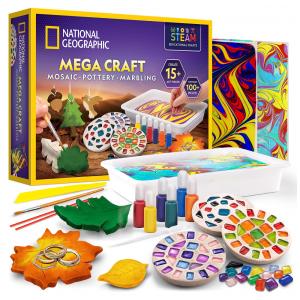 Mega Kit Artes & Artesanato – Brinquedo Educativo STEM, 3‑em‑1 Criatividade para Crianças, Presente Criativo, National Geographic