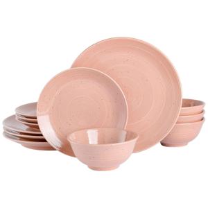 Aparelho de Jantar com 12 Peças em Cerâmica Gibson Elite Ramapo, Lilás