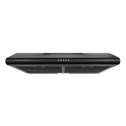 Coifa exaustora de embutir sob armário 76cm COSMO preto fosco perfil slim controles por botão filtros reutilizáveis alumínio LED 110V