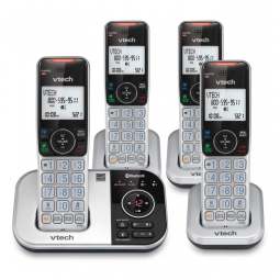 Telefone sem Fio com Secretária Eletrônica, Bloqueio de Chamadas, Identificador de Chamadas, Interfone e Conexão com Celular, 4 Unidades