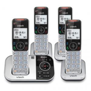 Telefone sem Fio com Secretária Eletrônica, Bloqueio de Chamadas, Identificador de Chamadas, Interfone e Conexão com Celular, 4 Unidades