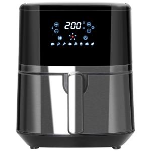 Fritadeira Elétrica AirFryer 4.7L com Painel Digital e Temporizador, 1500W, 110v, HOMCOM, Preto