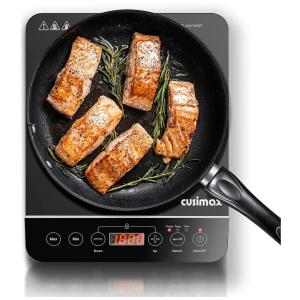 Cooktop Elétrico Portátil de Indução com Queimador Único, 10 Temperaturas, 9 Ajustes de Potência e Temporizador, 110V 1800W, Cusimax