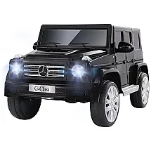 Licensed Carro Elétrico Mercedes Benz G500, 2 lugares, 12V, com controle remoto, USB MP3, 8 km por hora, 3 a 6 anos, METAK, Preto