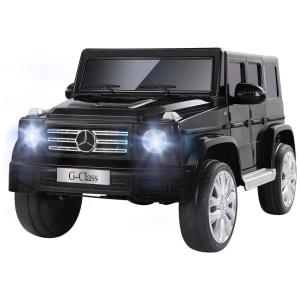 Licensed Carro Elétrico Mercedes Benz G500, 2 lugares, 12V, com controle remoto, USB MP3, 8 km por hora, 3 a 6 anos, METAK, Preto