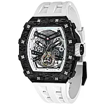 Relógio Masculino Analógico Automático Mecânico a Prova dÁgua 50M com Pulseira de Silicone, TSAR BOMBA CF03, Branco