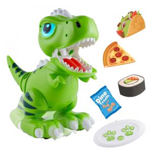 Robo Pets T-Rex Verde – Dinossauro Robô Interativo com Controle Remoto, Gestos e Alimentação Programável para Crianças a Partir de 3 Anos