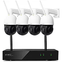 Sistema de Câmera de Segurança sem Fio Wi Fi xmartO 8 Canais, 4 Câmeras 2K de Rastreamento Automático 4X