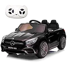 Carro Elétrico Infantil Mercedes Benz a Bateria 12V Motor Duplo, MP3, AUX e LED, AVRCECI, Preto