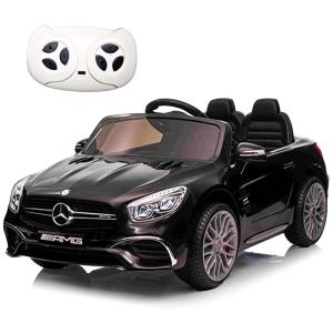 Carro Elétrico Infantil Mercedes Benz a Bateria 12V Motor Duplo, MP3, AUX e LED, AVRCECI, Preto